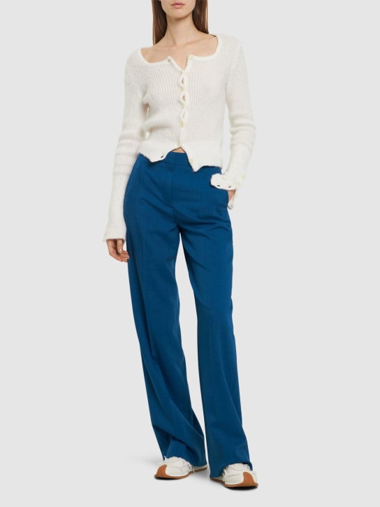 Tory Burch: Tailored draped wide pants - Blue - women_1 | Luisa Via Roma