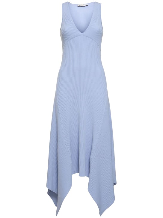 SIMKHAI: Kiara sleeveless v neck midi dress - Blue - women_0 | Luisa Via Roma