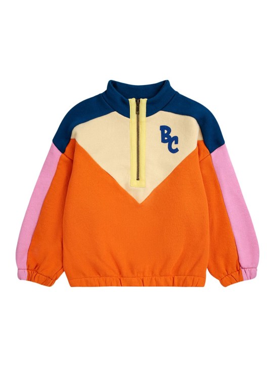 Bobo Choses: Sweat-shirt zippé en coton color-block - Multicolore - kids-girls_0 | Luisa Via Roma