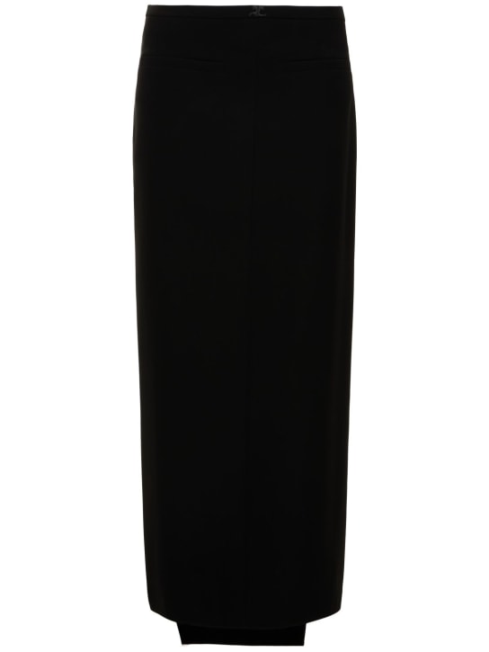 Courreges: Heritage tech crepe maxi skirt - 블랙 - women_0 | Luisa Via Roma