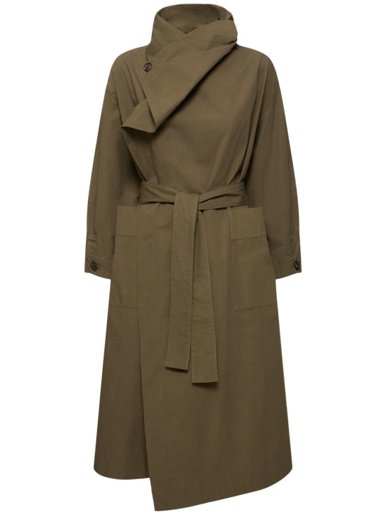 Soeur: Albatros cotton trench coat - Dark Khaki - women_0 | Luisa Via Roma