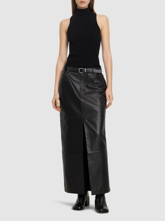 Reformation: Veda Tazz leather maxi skirt - Black - women_1 | Luisa Via Roma