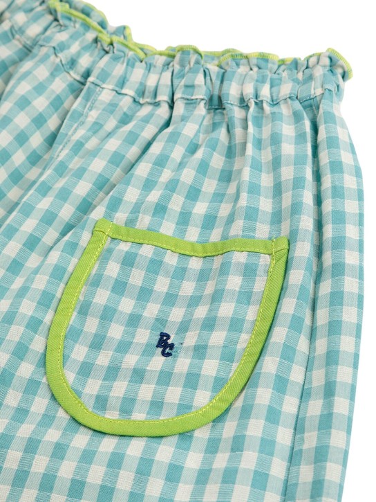 Bobo Choses: Pantalones de lino y algodón - Azul Claro - kids-girls_1 | Luisa Via Roma