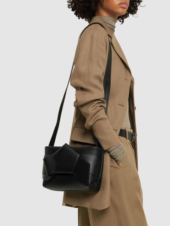 Acne Studios: Musubi leather shoulder bag - Black - women_1 | Luisa Via Roma