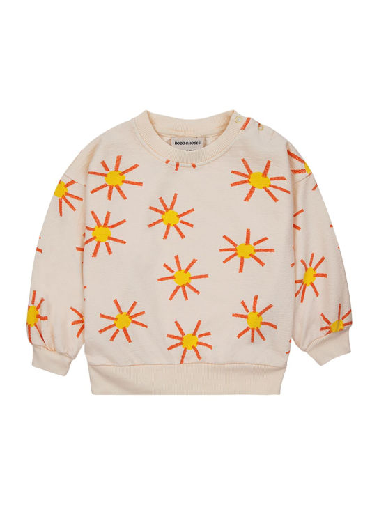 Bobo Choses: Printed organic cotton sweatshirt - Off-White - kids-girls_0 | Luisa Via Roma