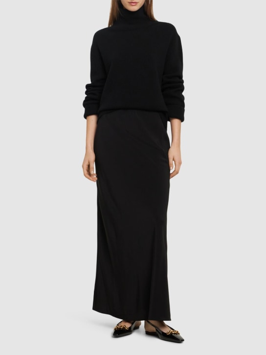 Matteau: Silk midi skirt - Black - women_1 | Luisa Via Roma