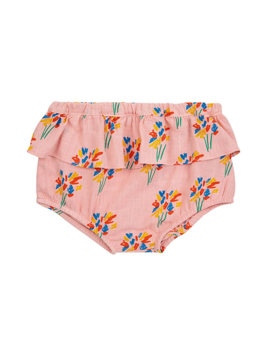 Bobo Choses: Printed linen blend diaper cover - Pink - kids-girls_0 | Luisa Via Roma