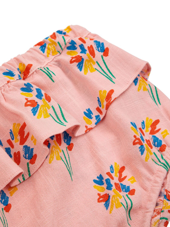 Bobo Choses: Printed linen blend diaper cover - Pink - kids-girls_1 | Luisa Via Roma