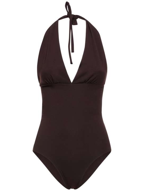 Isole & Vulcani: Venere jersey one piece swimsuit - Koyu Kahverengi - women_0 | Luisa Via Roma
