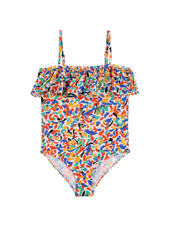 Bobo Choses: Printed Lycra one piece swimsuit - Renkli - kids-girls_0 | Luisa Via Roma