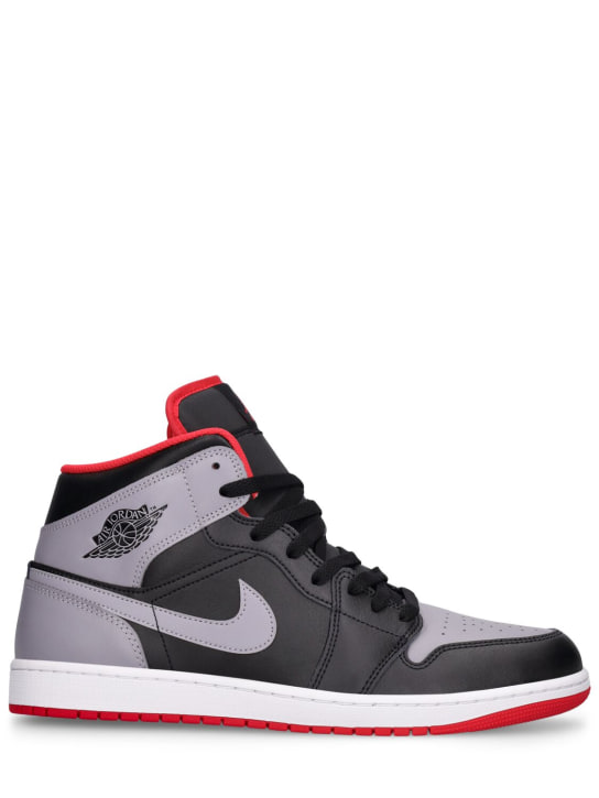 Nike: Sneakers Air Jordan 1 Mid - Noir/Gris Ciment - men_0 | Luisa Via Roma