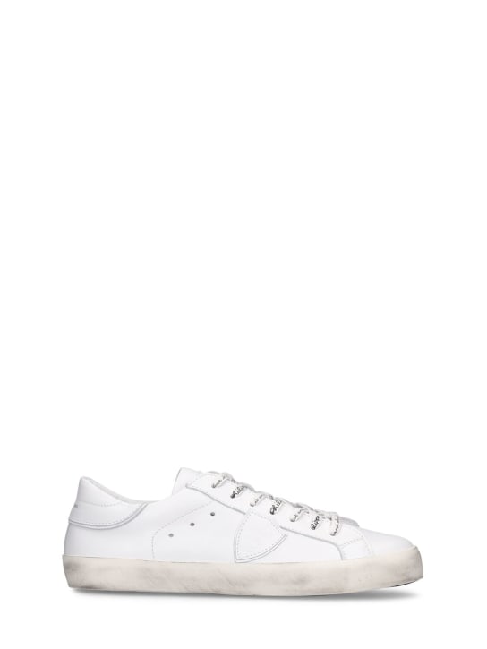 PHILIPPE MODEL: Paris leather lace-up sneakers - White - kids-boys_0 | Luisa Via Roma
