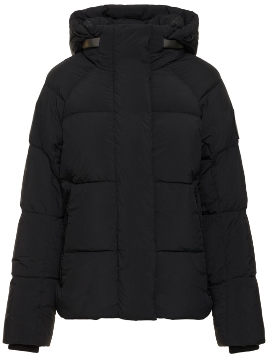 Canada Goose: Parka imbottito Junction in nylon riciclato - Nero - women_0 | Luisa Via Roma