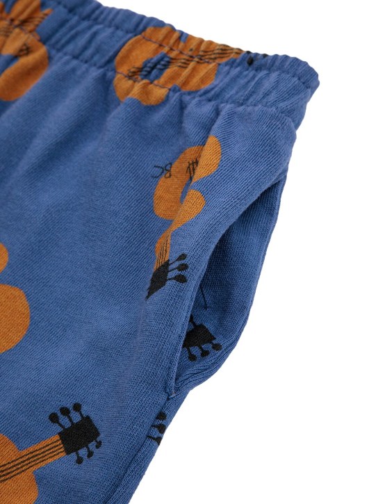 Bobo Choses: Printed organic cotton sweat shorts - Blue - kids-girls_1 | Luisa Via Roma