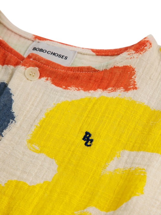 Bobo Choses: Printed woven cotton overalls - White/Multi - kids-girls_1 | Luisa Via Roma