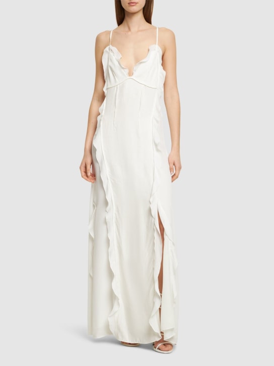 SIMKHAI: Emily maxi ruffled cami dress - White - women_1 | Luisa Via Roma