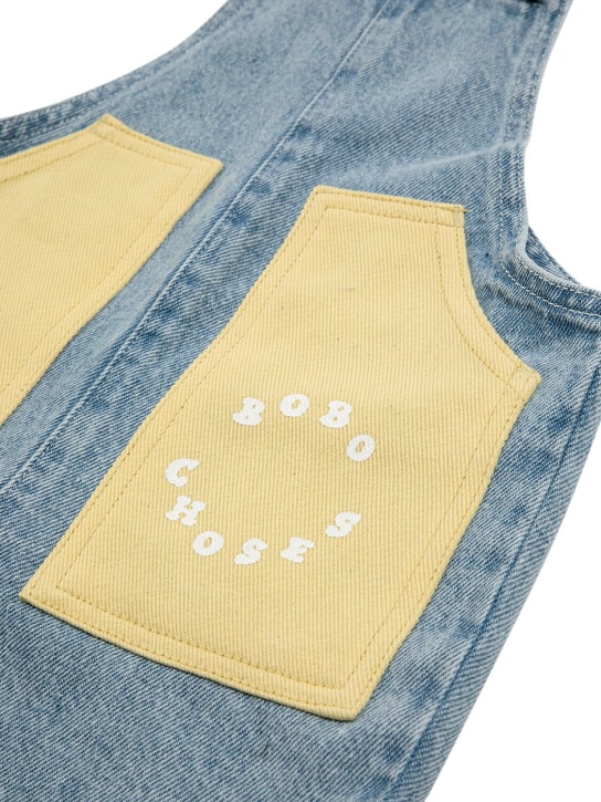 Bobo Choses: Denim overalls - Blue/Yellow - kids-girls_1 | Luisa Via Roma