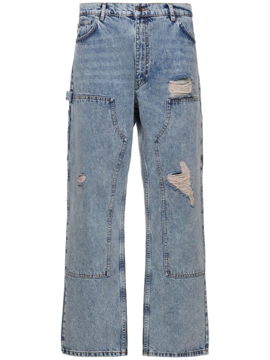 Moschino: Jeans carpenter de denim de algodón - Azul - men_0 | Luisa Via Roma