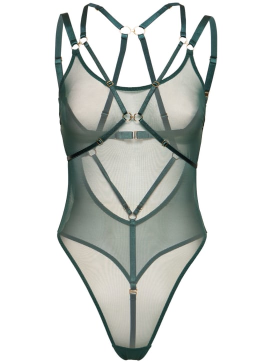 Bordelle: Vero Harness mesh bodysuit - Yeşil - women_0 | Luisa Via Roma