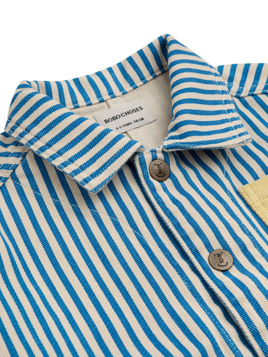 Bobo Choses: Striped denim jacket - Multicolor - kids-boys_1 | Luisa Via Roma