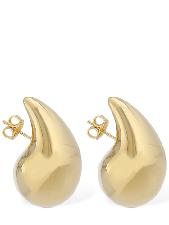 Bottega Veneta: Gold finish sterling silver earrings - Altın Rengi - women_0 | Luisa Via Roma