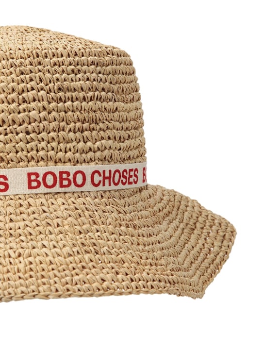 Bobo Choses: Logo边带酒椰纤维帽子 - kids-girls_1 | Luisa Via Roma
