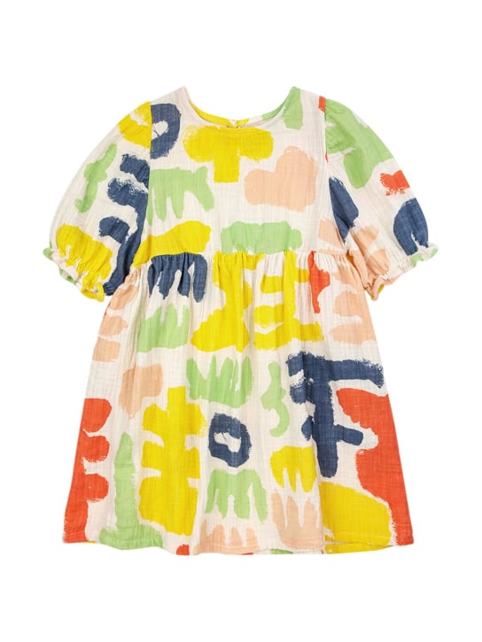 Bobo Choses: Printed cotton dress - Renkli - kids-girls_0 | Luisa Via Roma