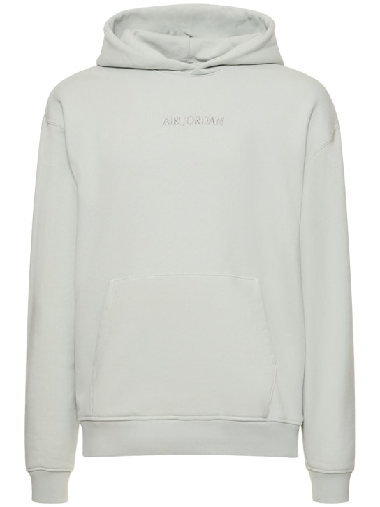 Nike: Jordan Wordmark Fleece hoodie - Light Silver - men_0 | Luisa Via Roma