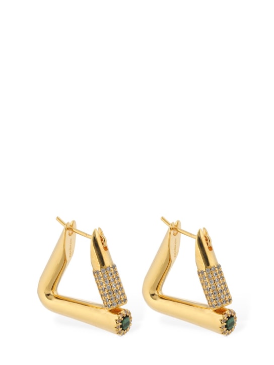 Zimmermann: Swing Pave hoop earrings - Gold/Crystal - women_0 | Luisa Via Roma