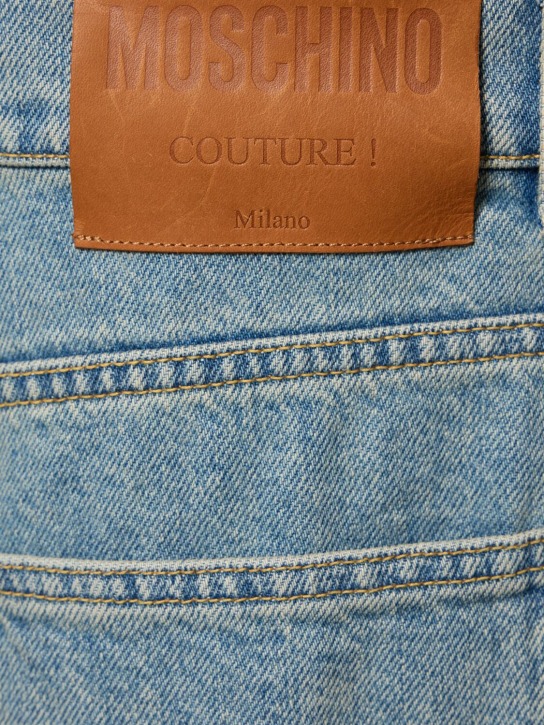 Moschino: Jeans larghi in denim di cotone - Blu - men_1 | Luisa Via Roma
