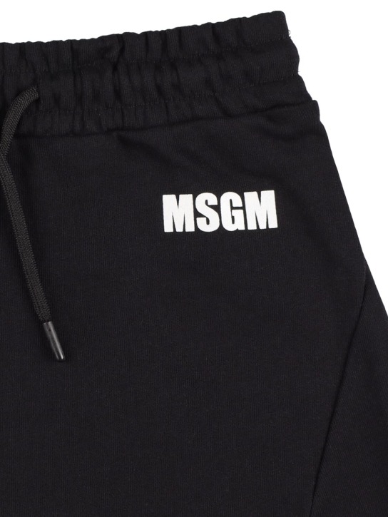 MSGM: Cotton sweat skirt - Siyah - kids-girls_1 | Luisa Via Roma