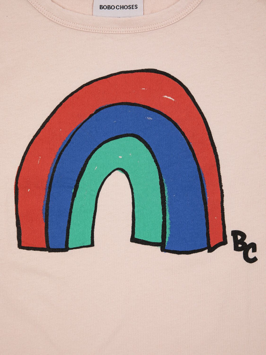 Bobo Choses: 프린트 코튼 티셔츠 - 라이트 핑크 - kids-girls_1 | Luisa Via Roma