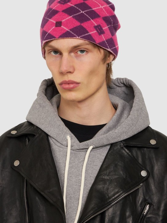 Acne Studios: Kwan wool blend hat - Bright Pink - men_1 | Luisa Via Roma
