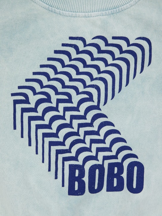 Bobo Choses: Sweat-shirt en coton biologique imprimé logo - Bleu - kids-boys_1 | Luisa Via Roma