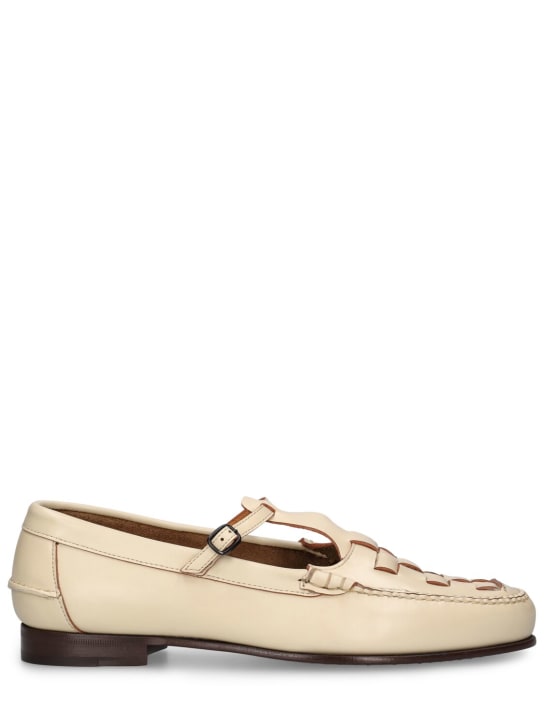 Hereu: 15mm Maqueda leather loafers - Off White - women_0 | Luisa Via Roma