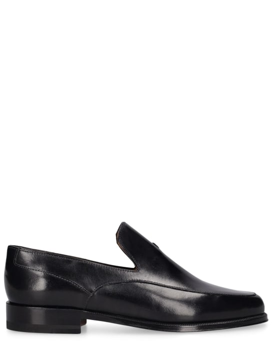 The Row: Enzo leather loafers - Black - women_0 | Luisa Via Roma