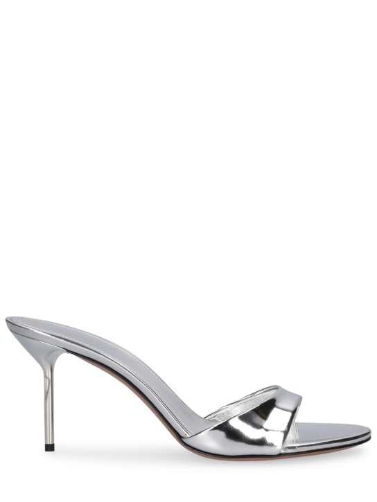 Paris Texas: 70毫米Lidia镜面皮革穆勒鞋 - 银色 - women_0 | Luisa Via Roma