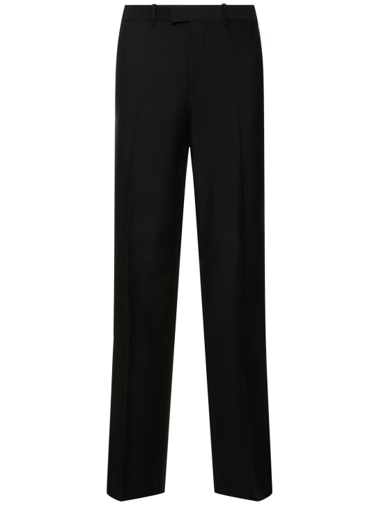 Burberry: Wool formal straight pants - Black - men_0 | Luisa Via Roma
