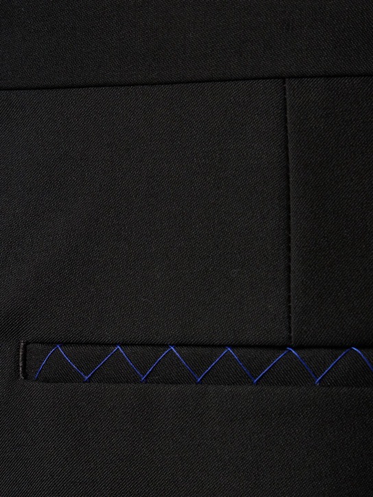 Burberry: Wool formal straight pants - Black - men_1 | Luisa Via Roma