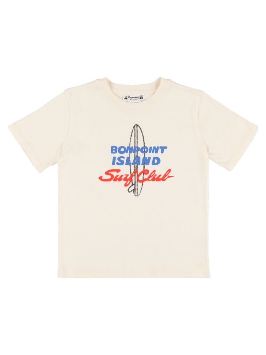 Bonpoint: T-shirt en jersey de coton imprimé - Blanc - kids-boys_0 | Luisa Via Roma