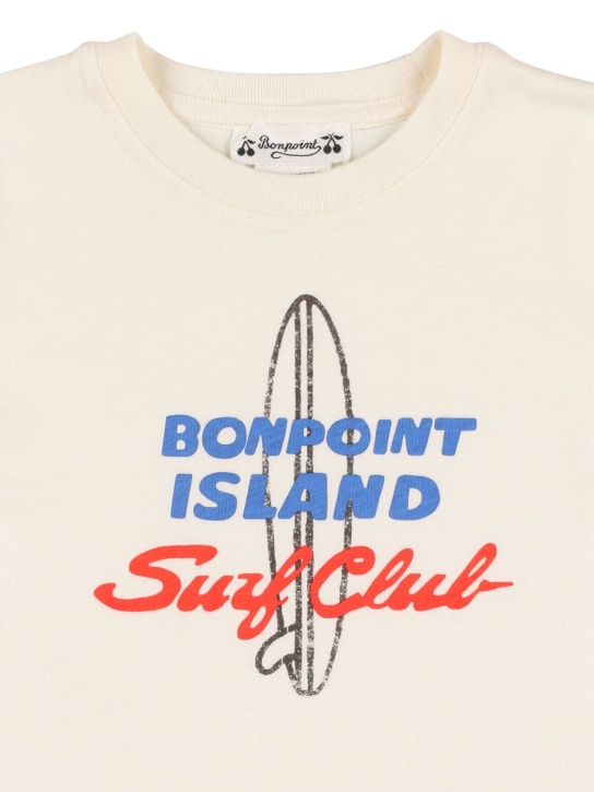 Bonpoint: T-shirt en jersey de coton imprimé - Blanc - kids-boys_1 | Luisa Via Roma