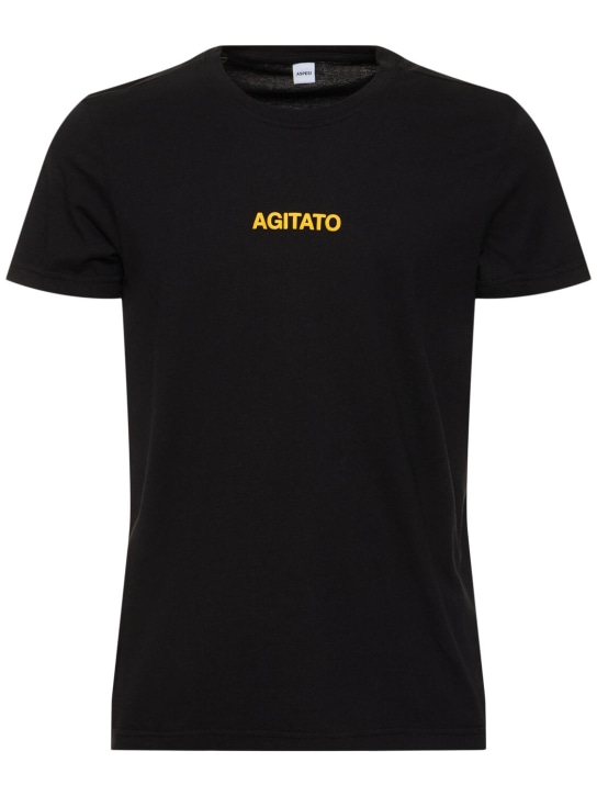 ASPESI: T-shirt in jersey di cotone con stampa - Nero - men_0 | Luisa Via Roma