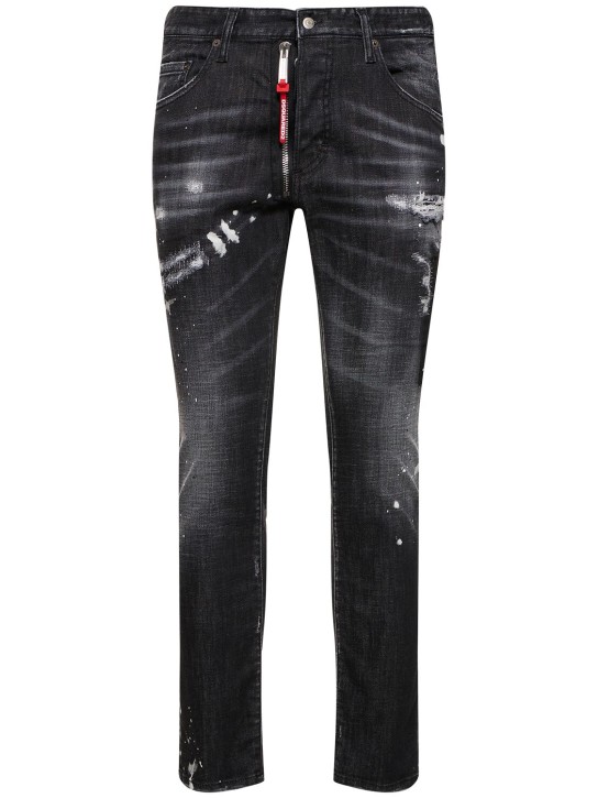 Dsquared2: Skater Stretch cotton denim jeans - Siyah - men_0 | Luisa Via Roma