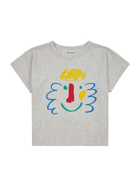 Bobo Choses: Camiseta de algodón orgánico - Gris - kids-girls_0 | Luisa Via Roma