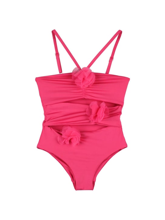Monnalisa: Lycra one piece swimsuit - Pink - kids-girls_0 | Luisa Via Roma