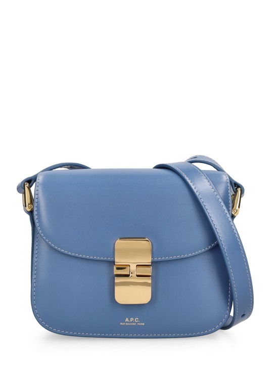 A.P.C.: Mini Grace smooth leather bag - Ocean Blue - women_0 | Luisa Via Roma