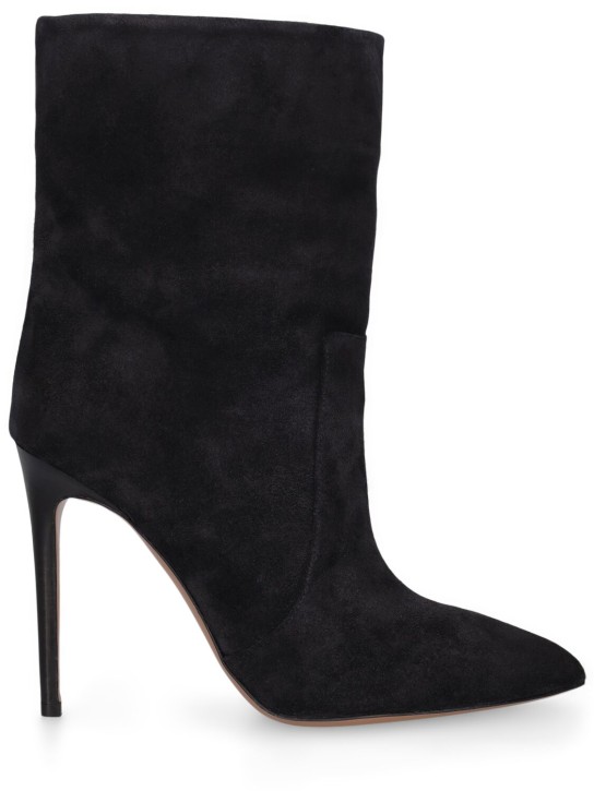 Paris Texas: 105毫米Stiletto麂皮及踝靴 - 黑色 - women_0 | Luisa Via Roma