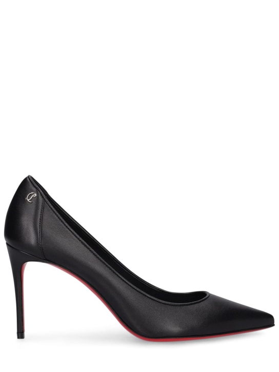 Christian Louboutin: 85毫米Sporty Kate皮革高跟鞋 - 黑色 - women_0 | Luisa Via Roma