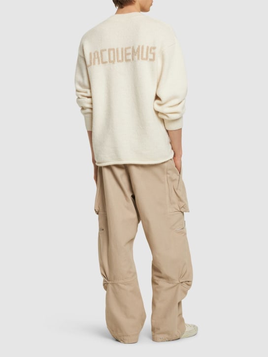 Jacquemus: Le Pull Jacquemus alpaca blend sweater - Light Beige - men_1 | Luisa Via Roma