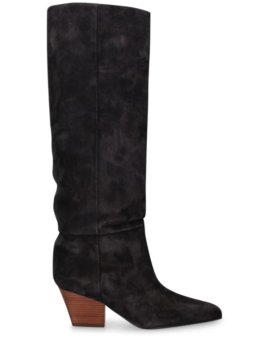 Paris Texas: 60mm Jane suede tall boots - Siyah - women_0 | Luisa Via Roma
